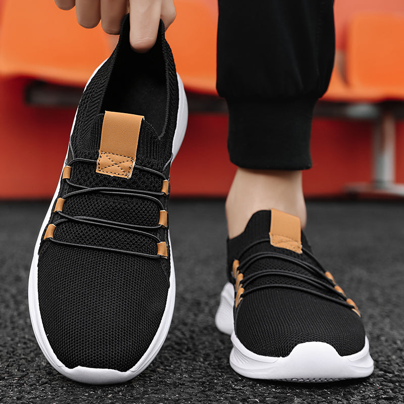 Ortopediske strikkede joggesko – Pustende slip-on-sko med komfortable innleggssåler og sklisikre såler
