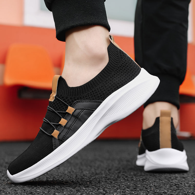 Ortopediske strikkede joggesko – Pustende slip-on-sko med komfortable innleggssåler og sklisikre såler