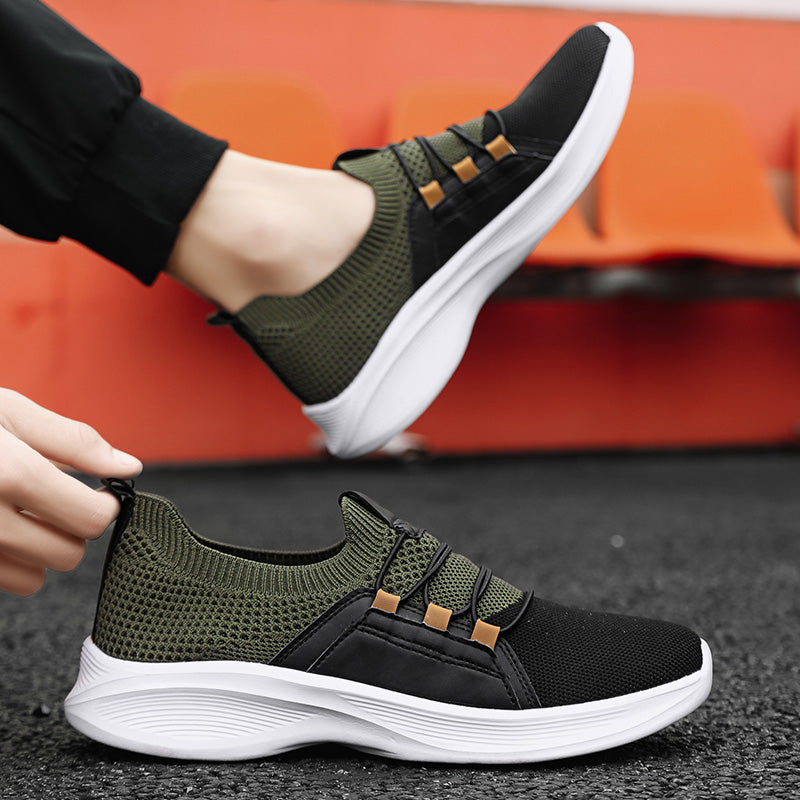 Ortopediske strikkede joggesko – Pustende slip-on-sko med komfortable innleggssåler og sklisikre såler