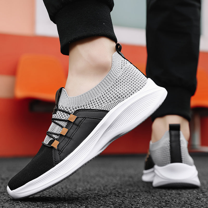 Ortopediske strikkede joggesko – Pustende slip-on-sko med komfortable innleggssåler og sklisikre såler