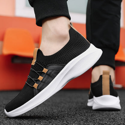 Ortopediske strikkede joggesko – Pustende slip-on-sko med komfortable innleggssåler og sklisikre såler